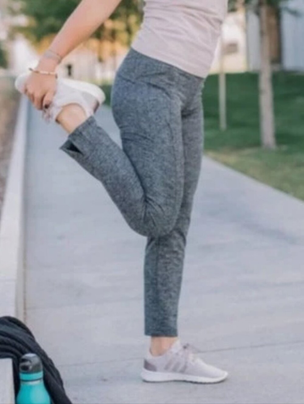 Athleta Herringbone Mercer Gray Pull-on Leggings